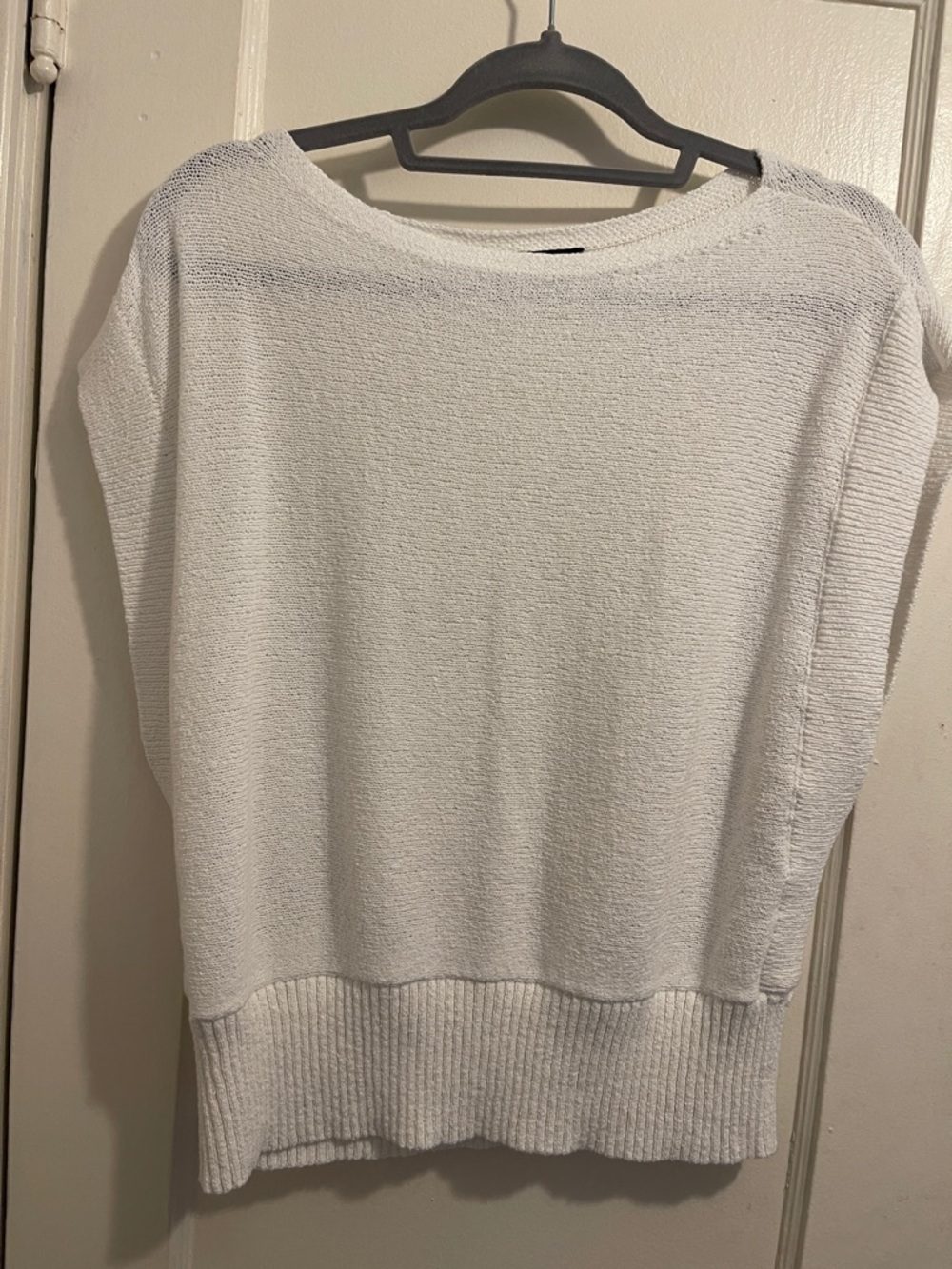 Ann Taylor Factory White Scoop Neck Sweater